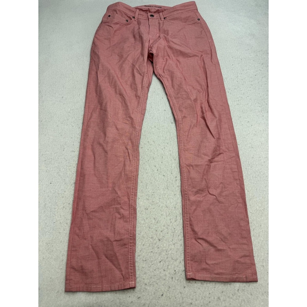 Rodd & Gunn Jeans Mens 30x32 Pink Straight Fit Stretch Chambray Cotton Casual